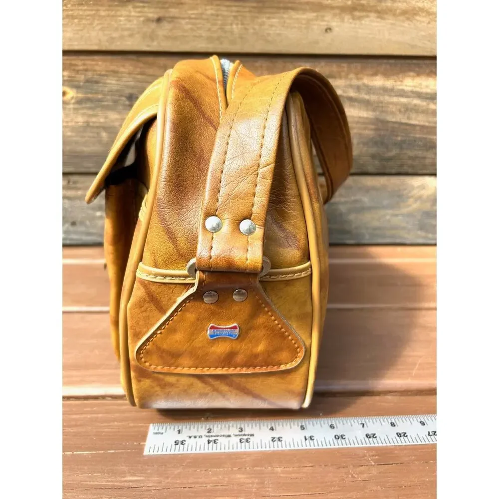 Vintage 1975 American Tourister Tan Shoulder Bag Carry On With Original Tag